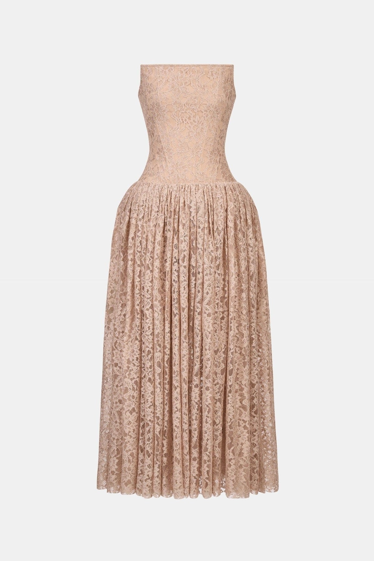 Pink Lace Corset Midi Dress by Montsand