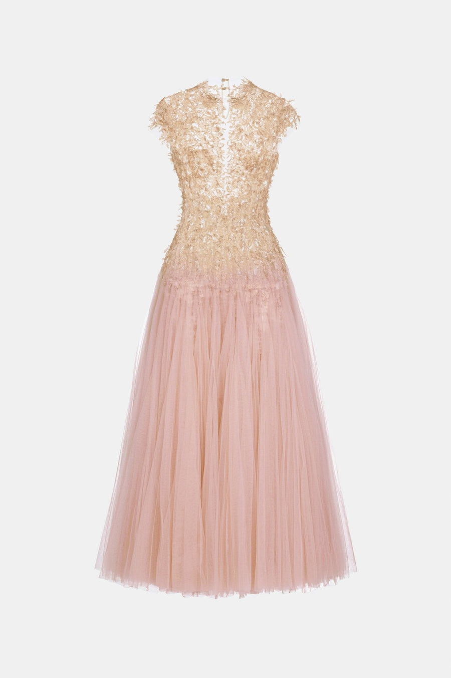 Pink Ombré Cut-Out Lace Dress
