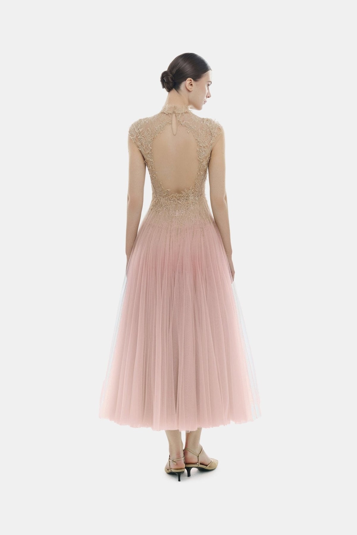Pink Ombré Cut-Out Lace Dress by Montsand