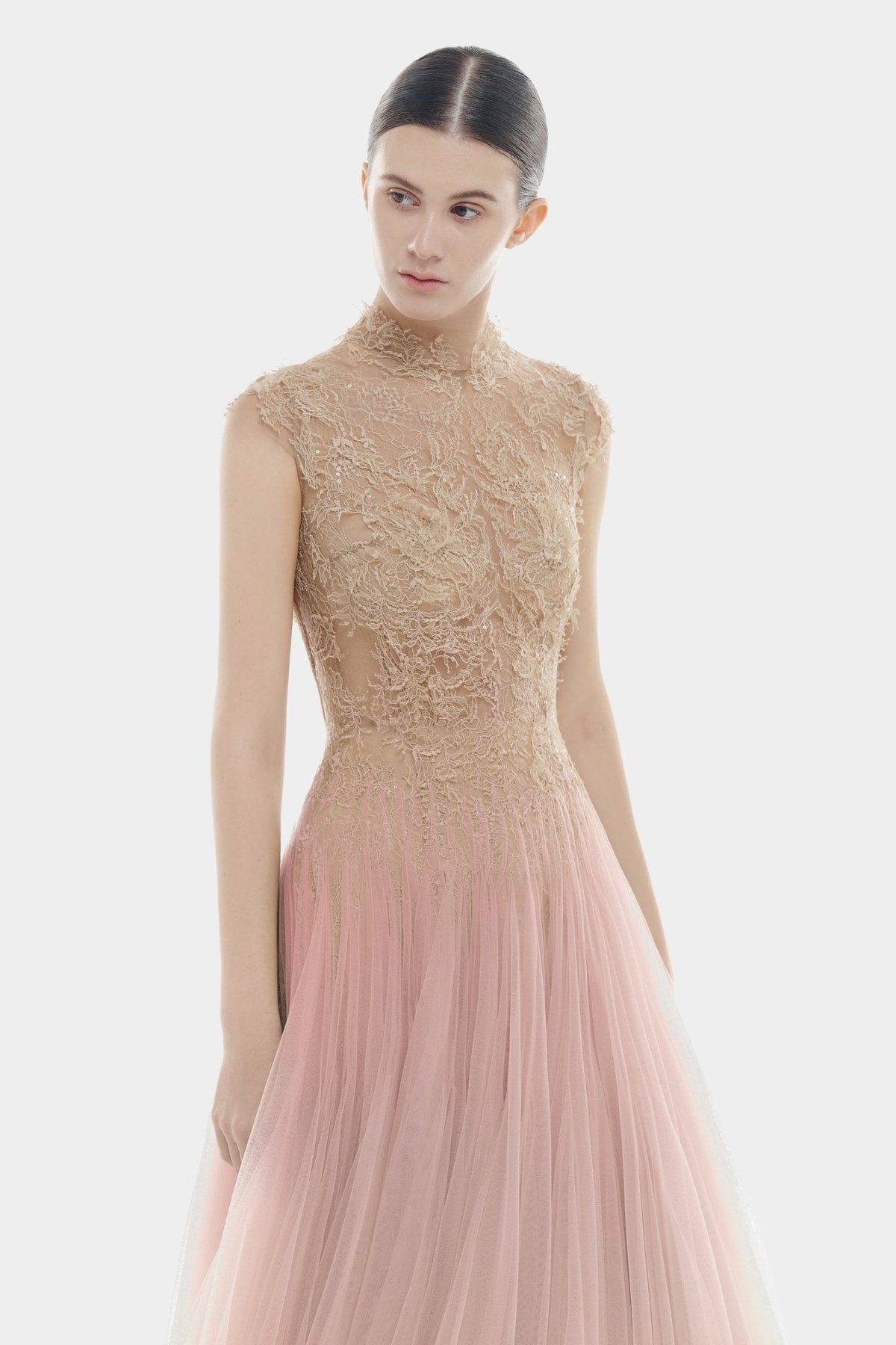 Pink Ombré Cut-Out Lace Dress by Montsand