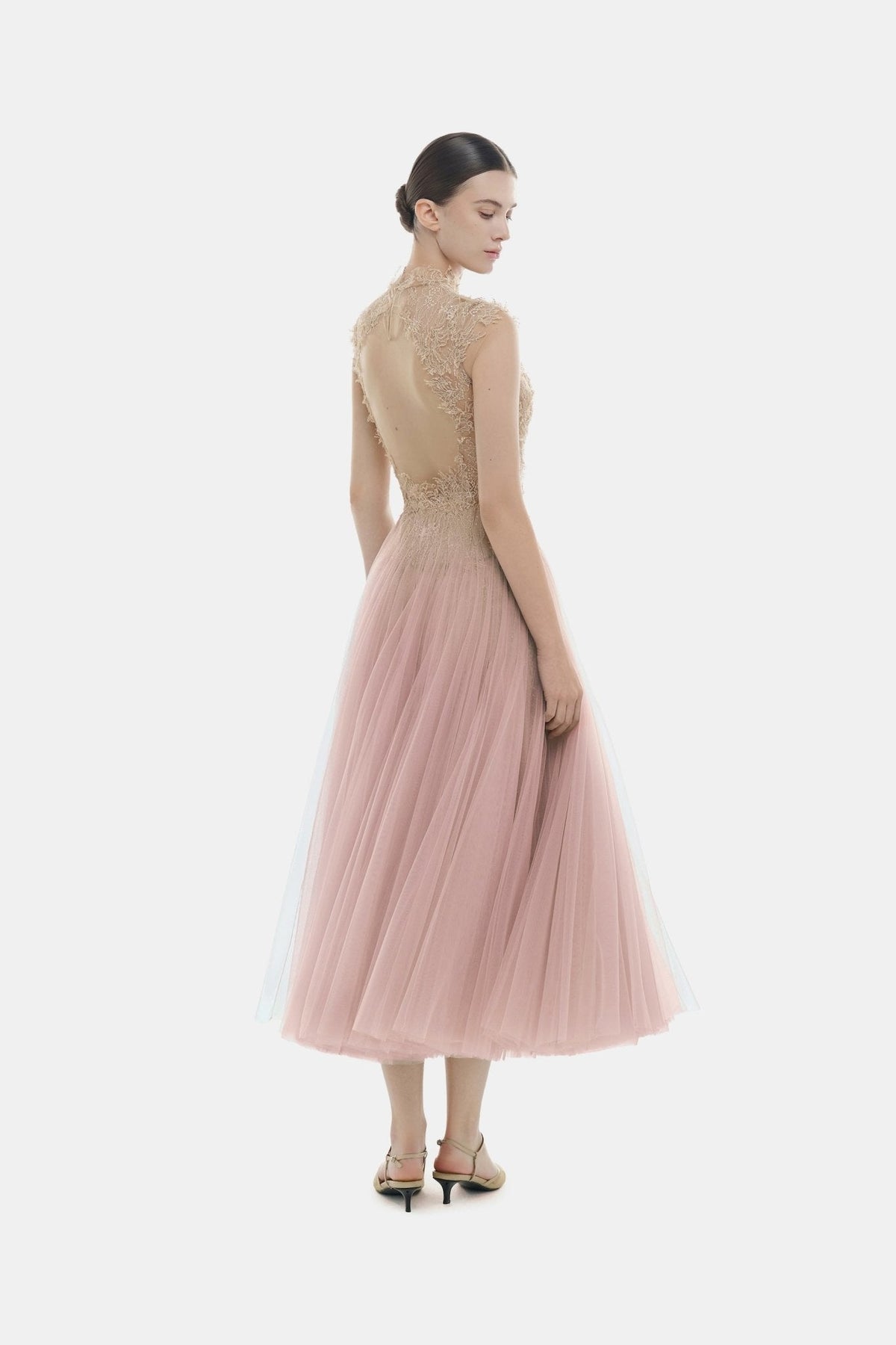 Pink Ombré Cut-Out Lace Dress by Montsand