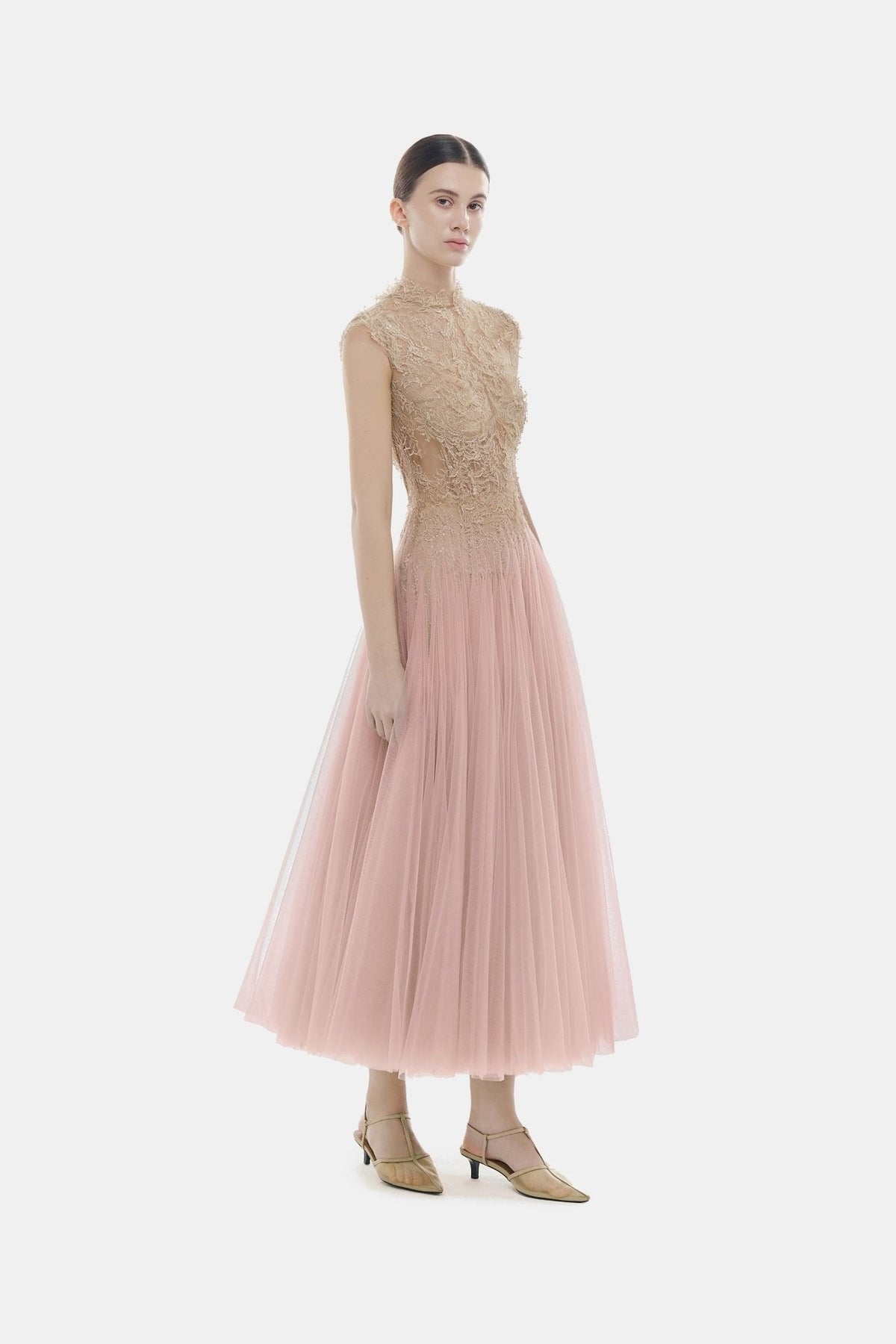 Pink Ombré Cut-Out Lace Dress by Montsand