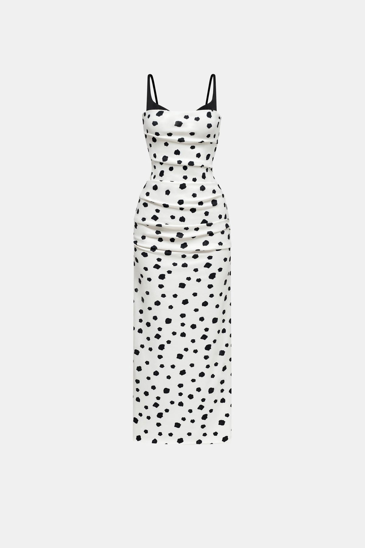 Polka Dot Draped Midi Dress by Montsand