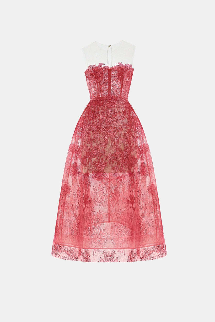 Red Beaded Lace Dress