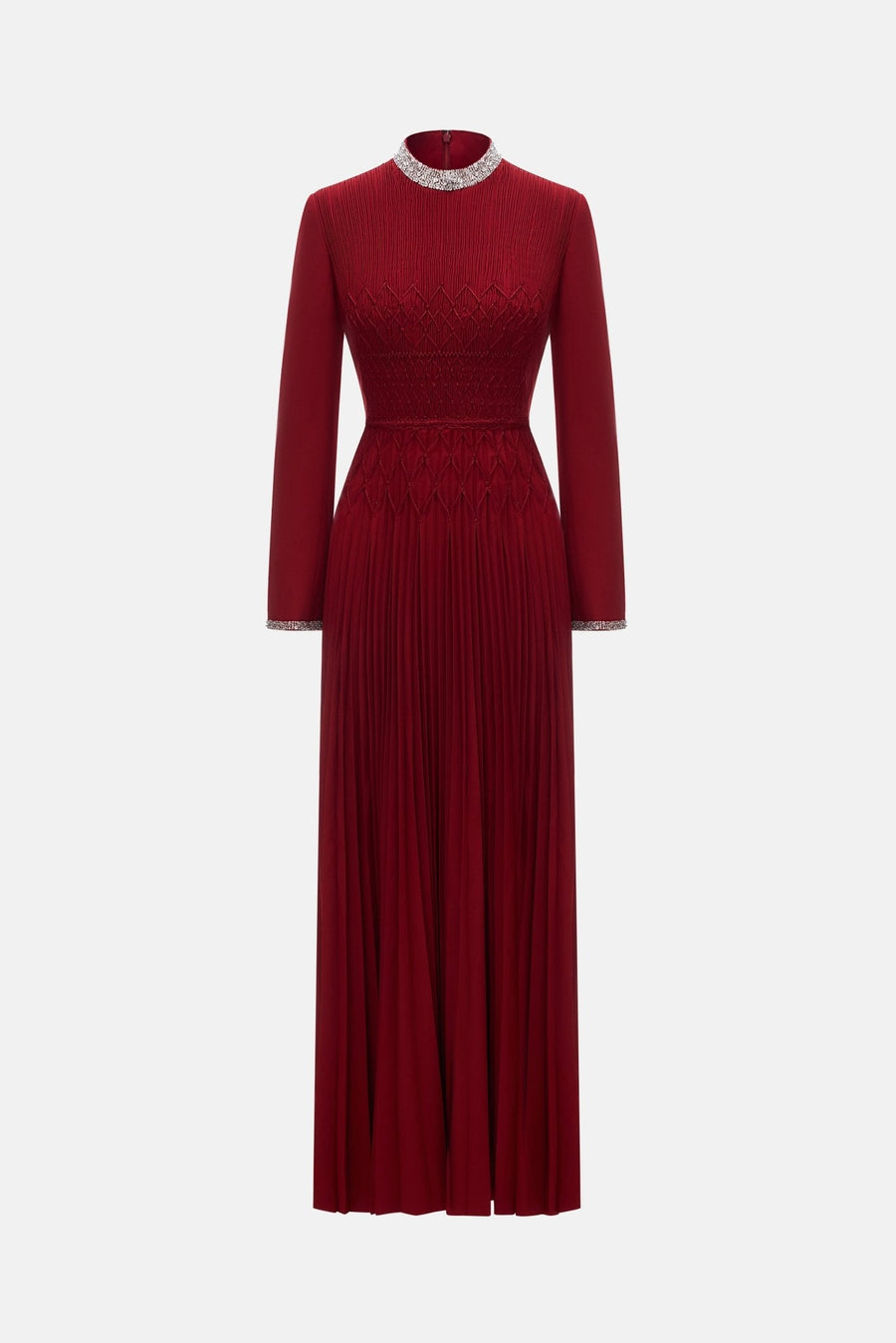 Red Smocked Maxi Dress