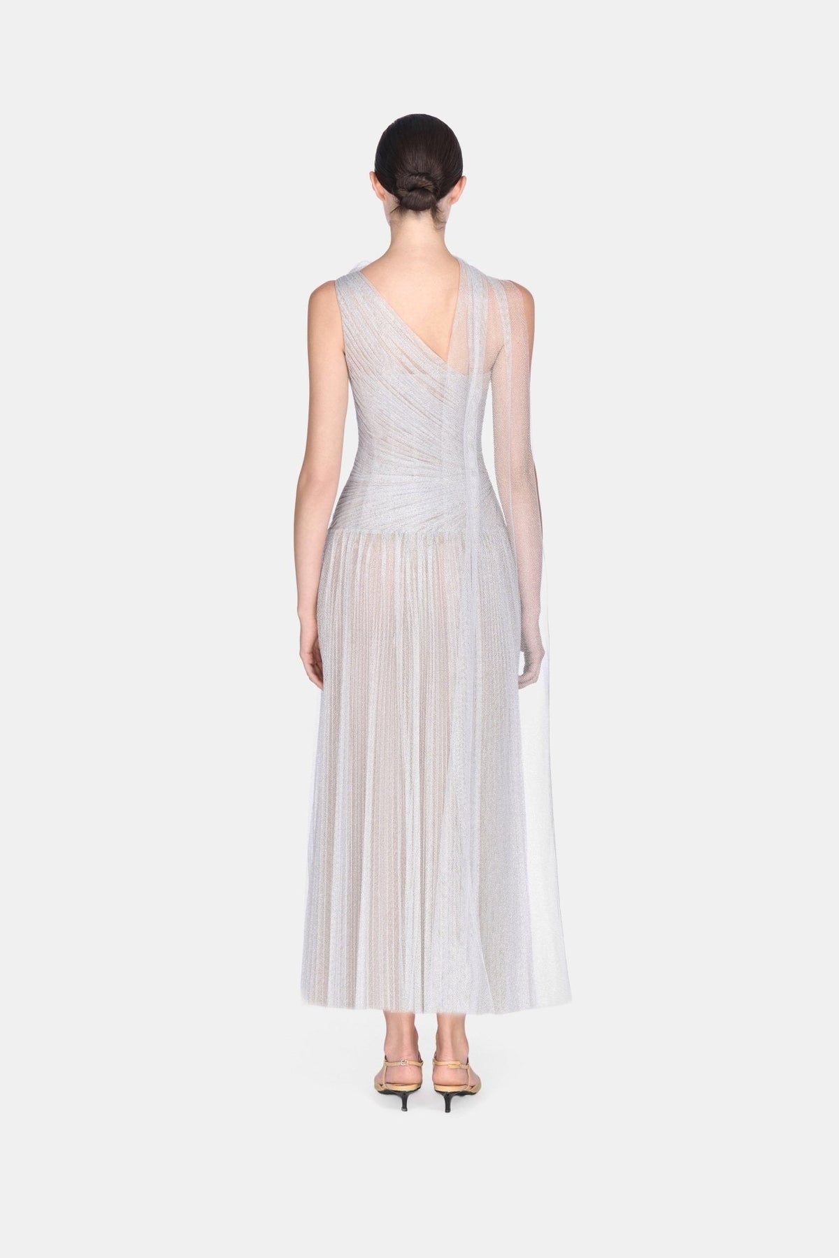 Silver Draped Midi Dress by Montsand