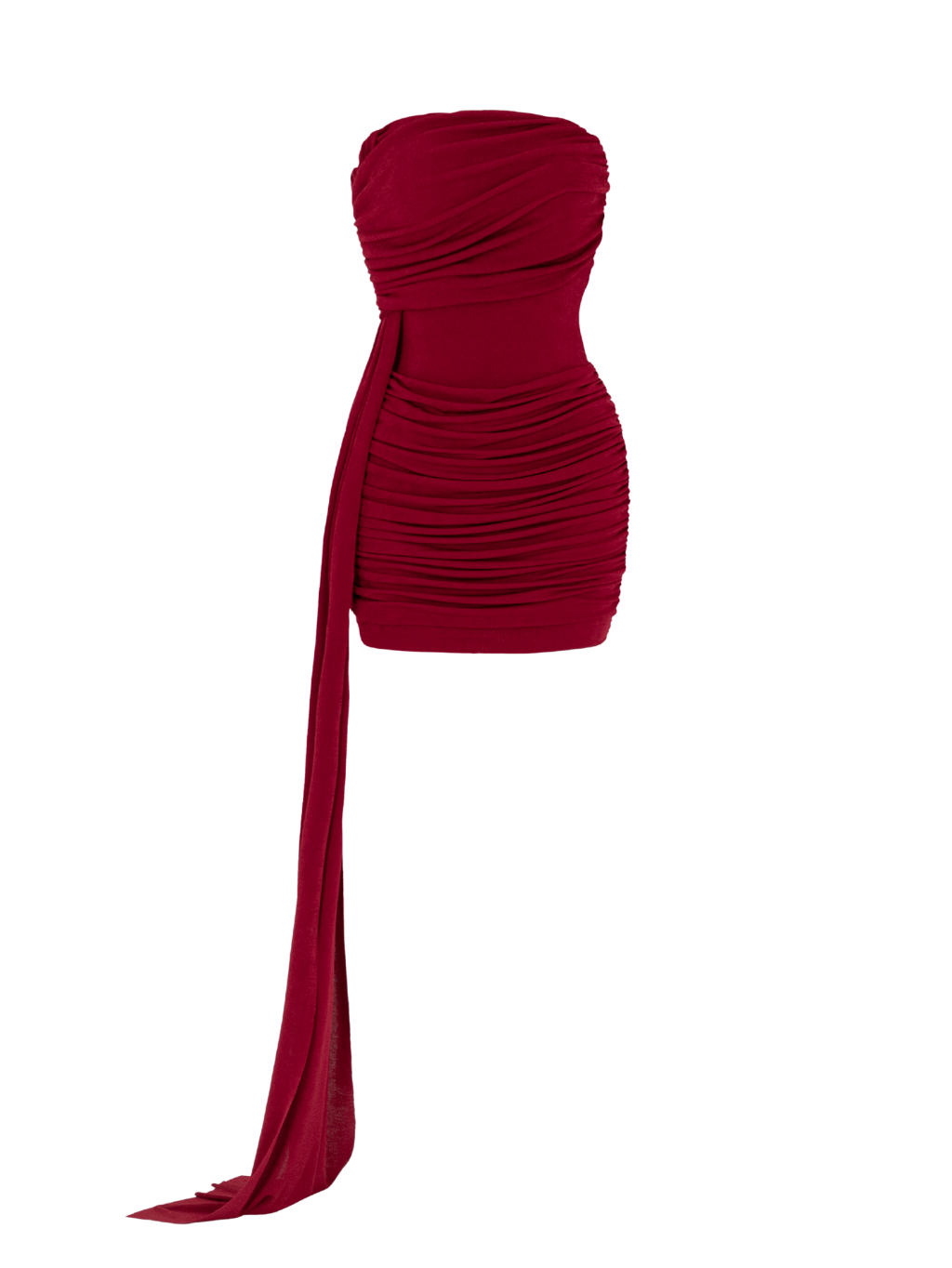 The Crimson Drape Mini Dress by COCOSIN