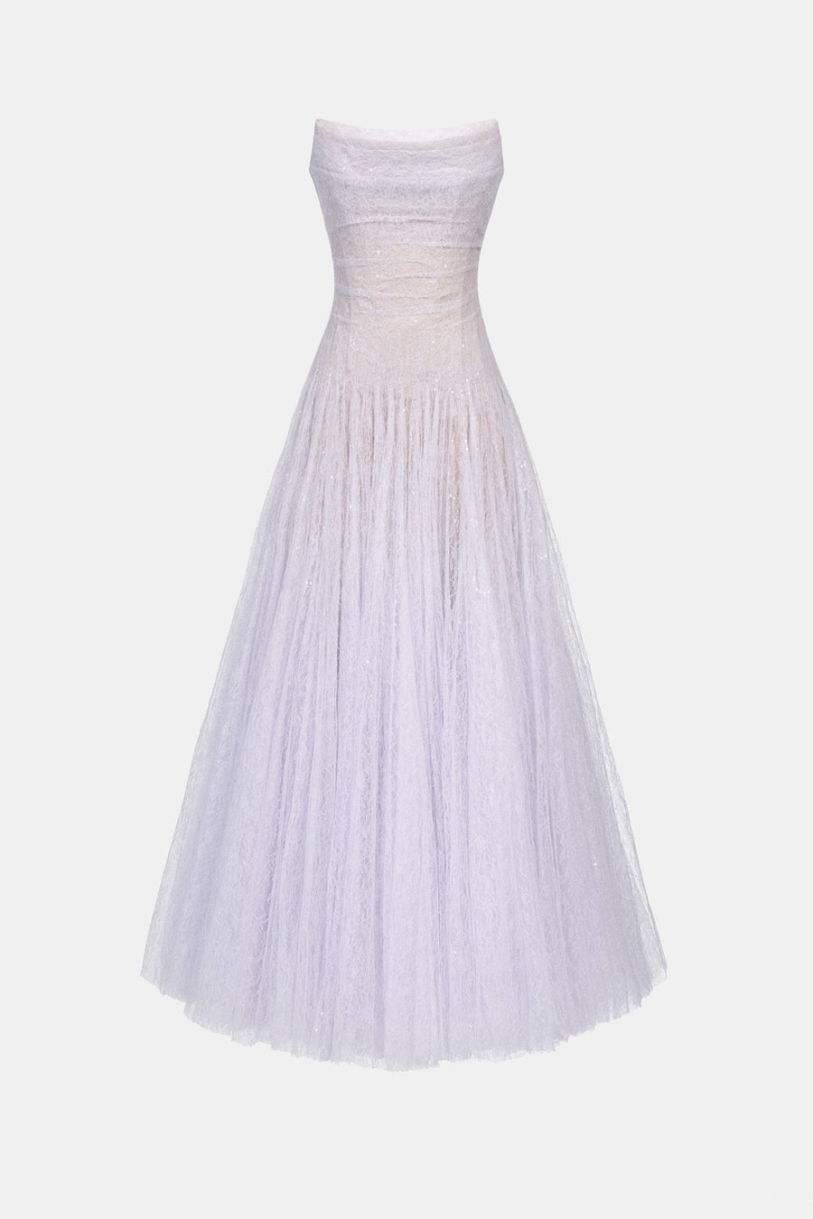 Violet Draped Lace Maxi Dress