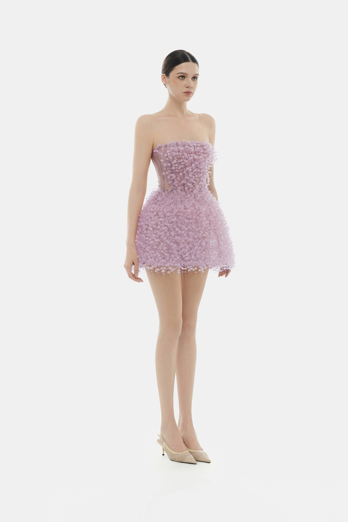 Violet Flowers Mini Dress by Montsand