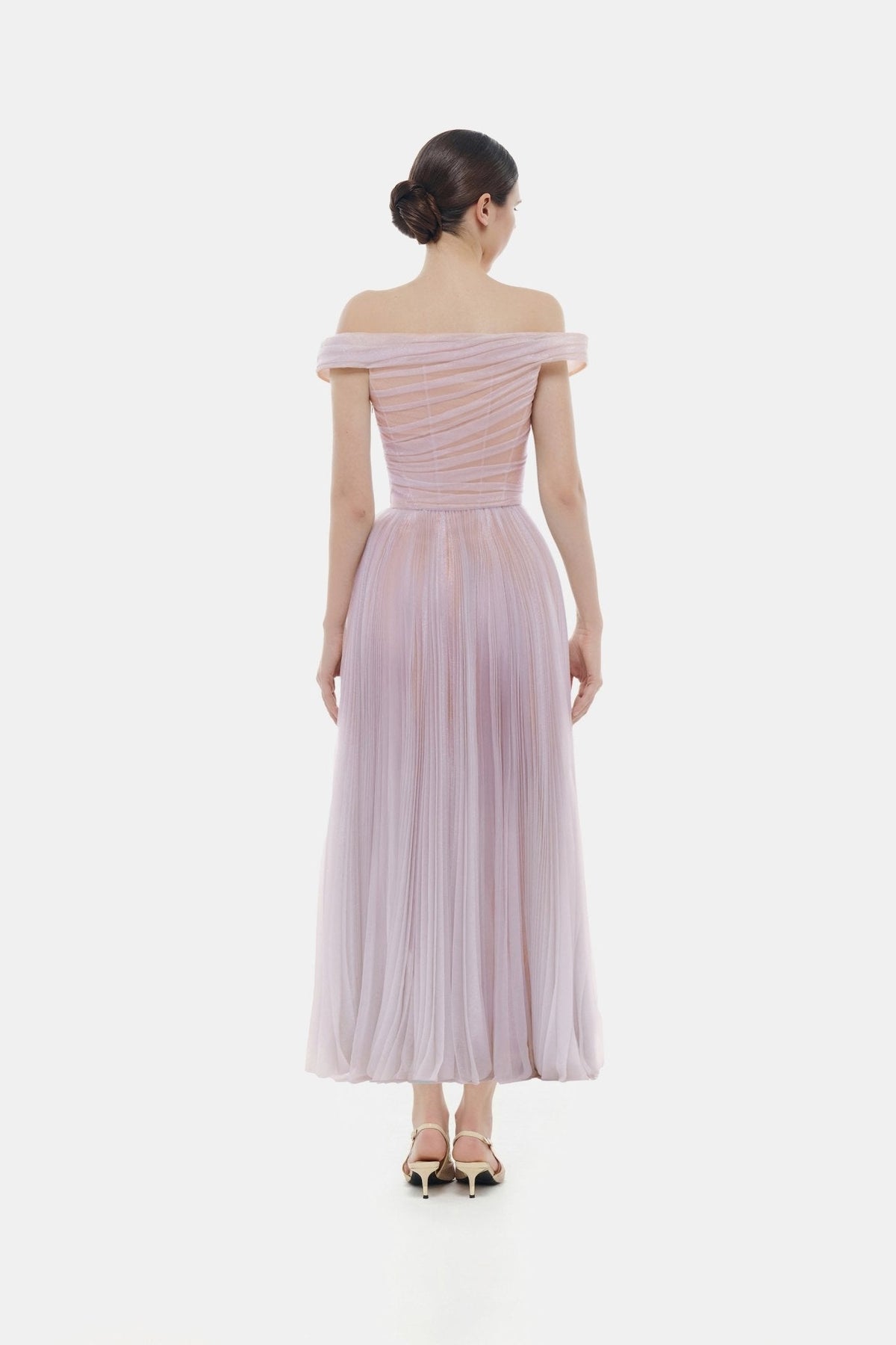 Violet Off-shoulder Midi Dress by Montsand