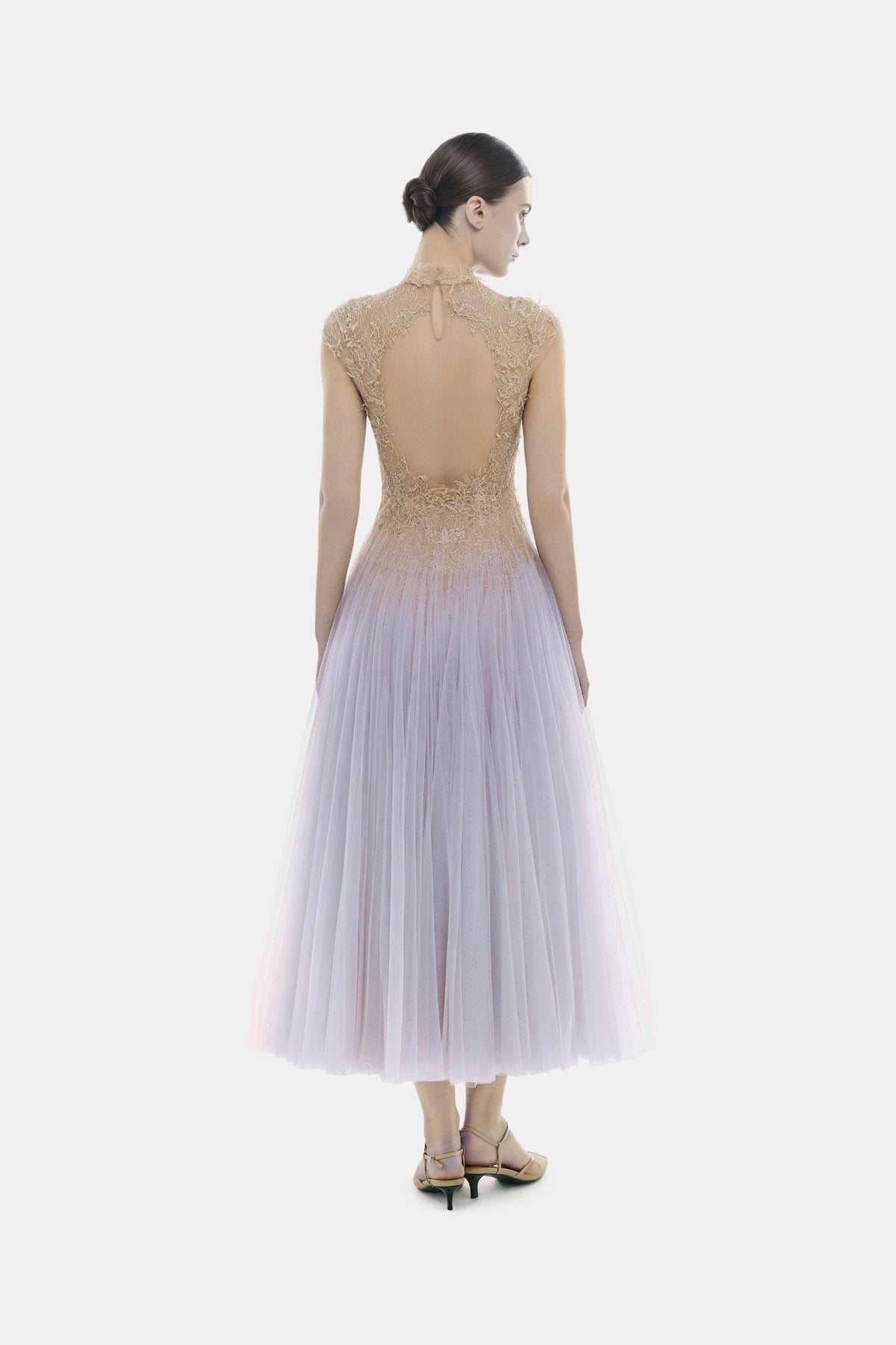Baby Violet Ombré Cut-Out Lace Dress by Montsand