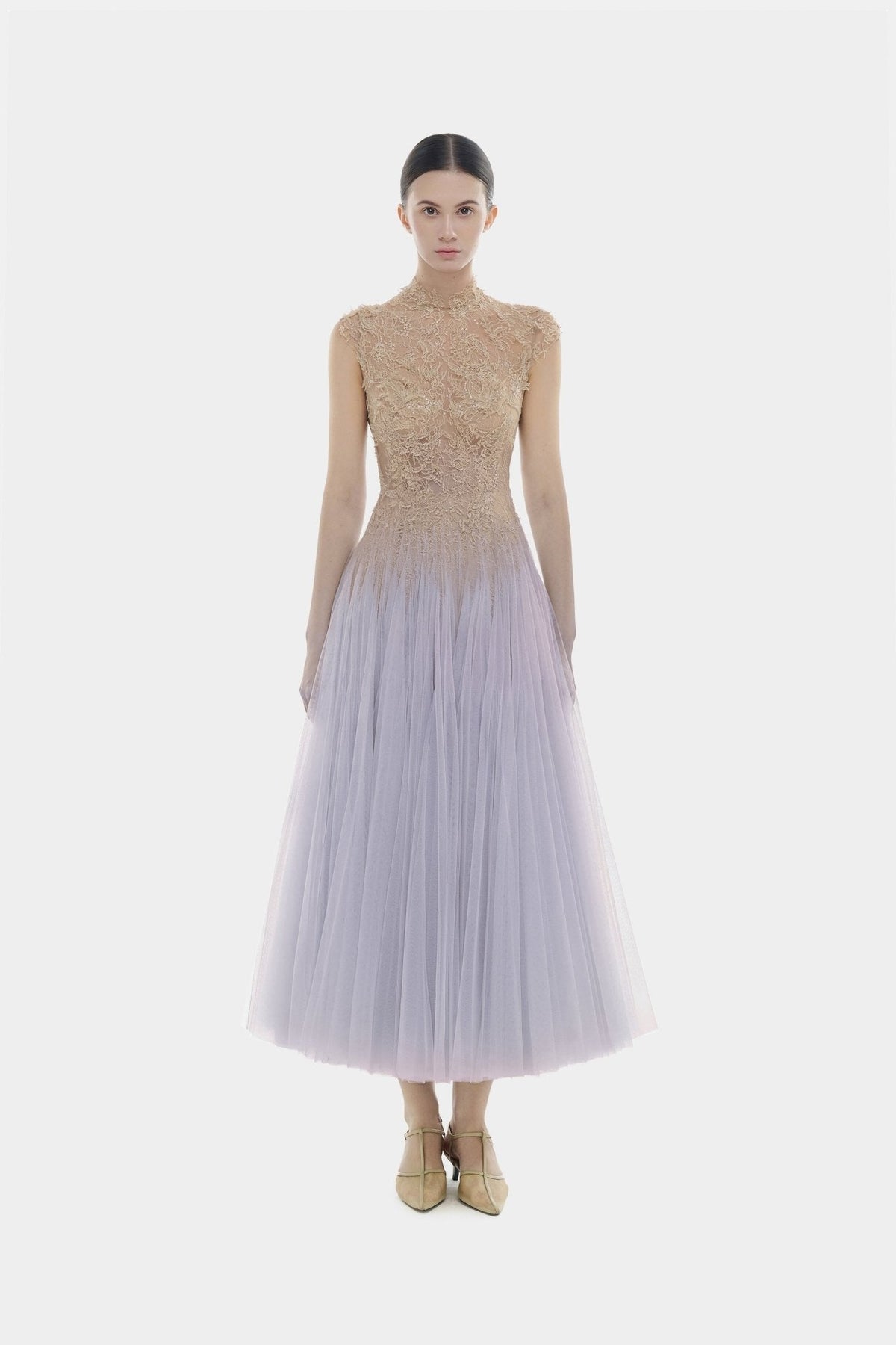 Baby Violet Ombré Cut-Out Lace Dress by Montsand