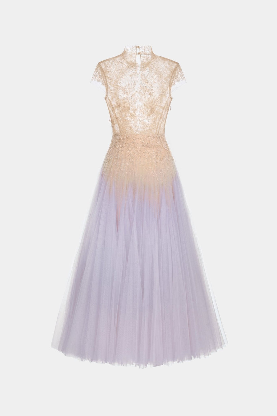 Baby Violet Ombré Cut-Out Lace Dress