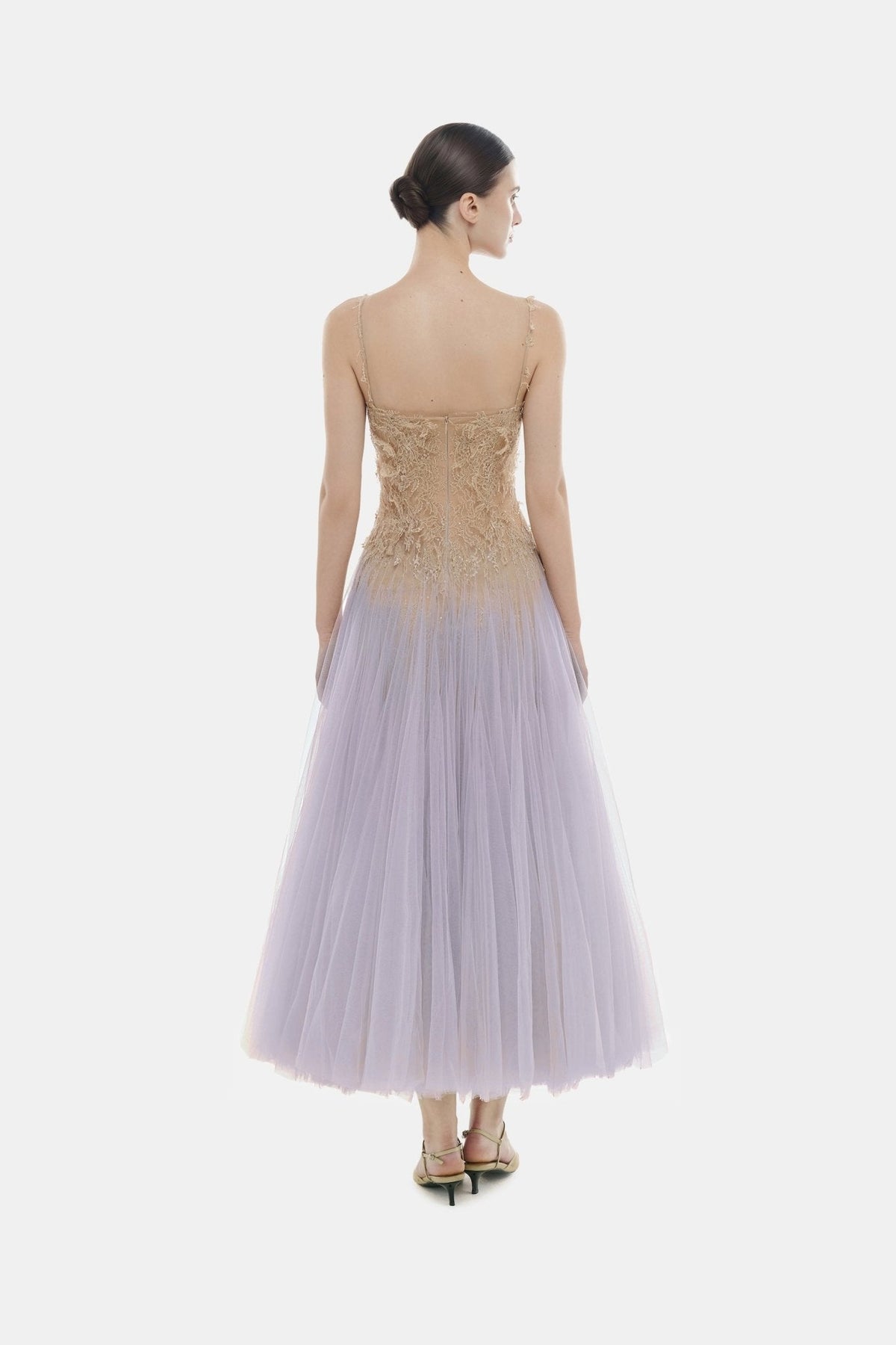 Baby Violet Ombre Lace Midi Dress by Montsand