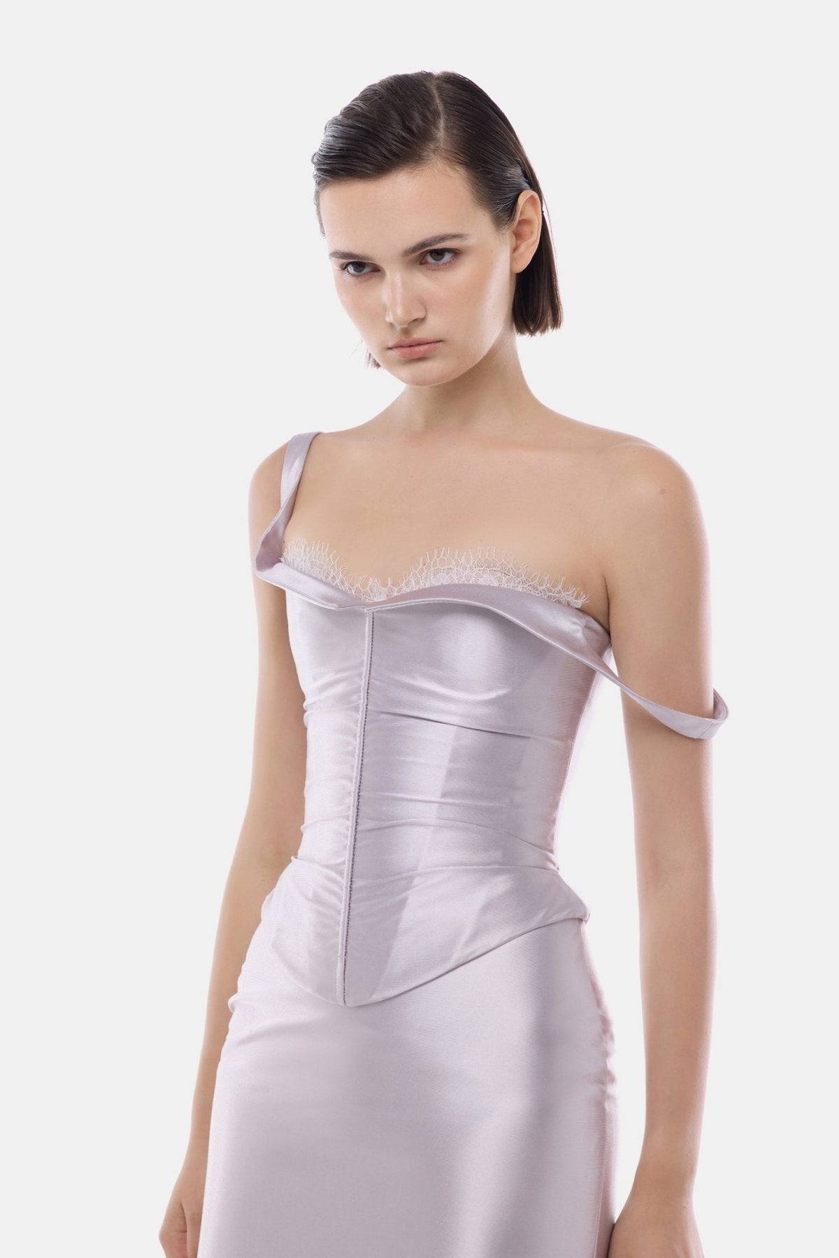 Violet Satin Midi Skirt by Montsand