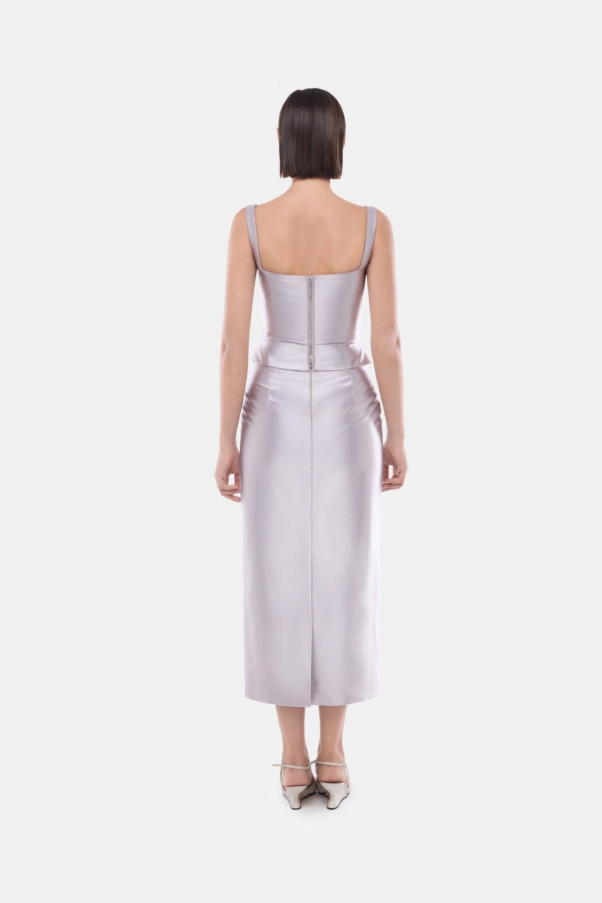 Violet Satin Midi Skirt by Montsand