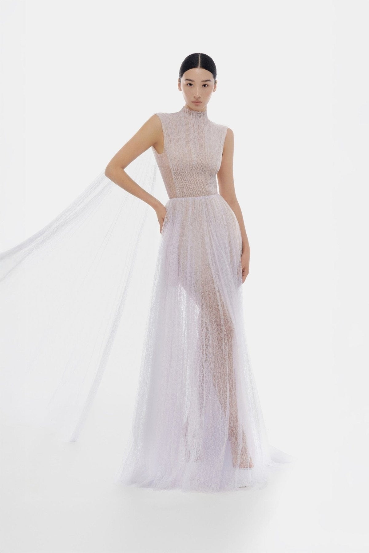 Violet Smocked Lace Maxi Dress by Montsand