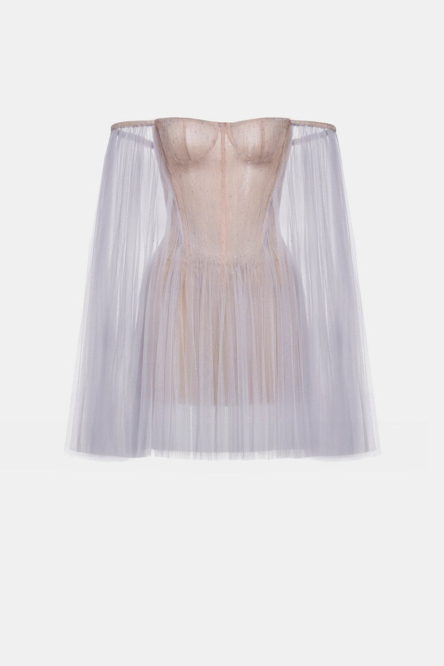 Violet Tulle Off-shoulder Mini Dress