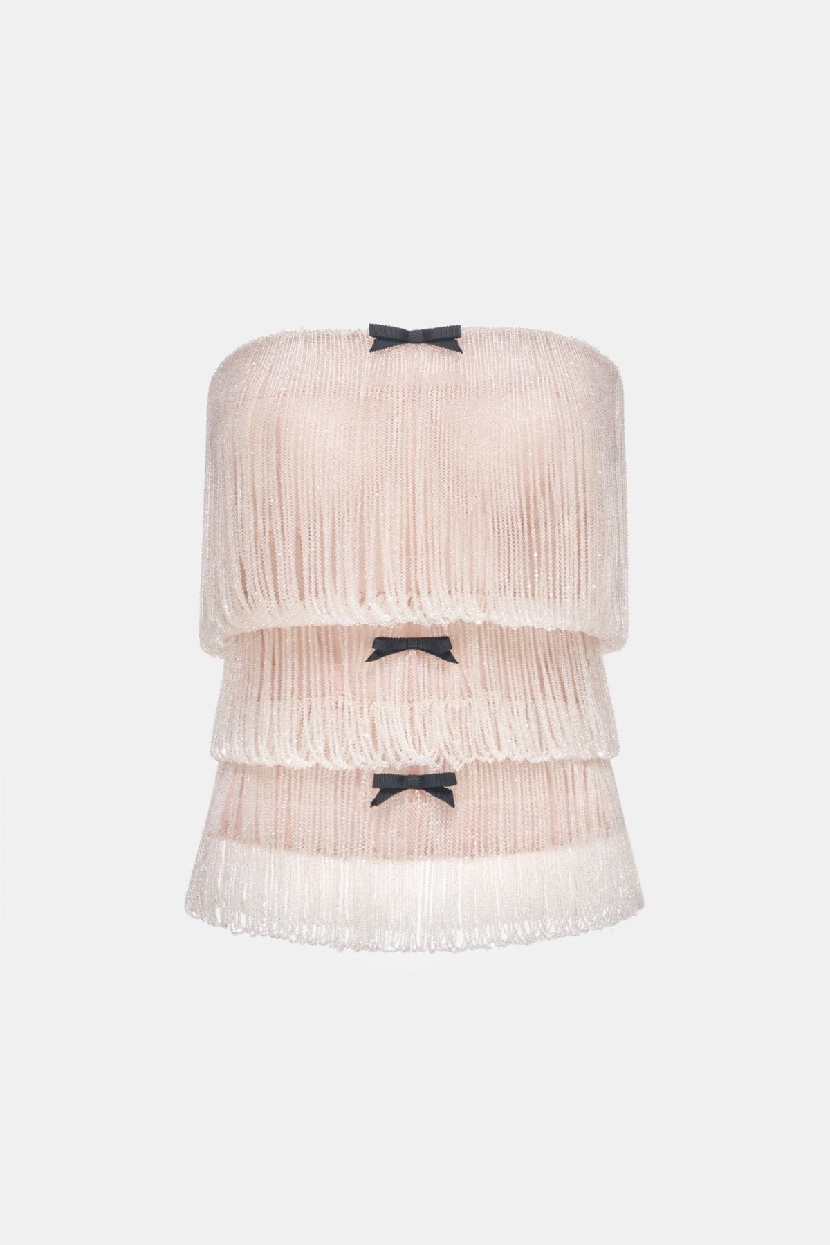 White Crystal Fringe Tube Top by Montsand