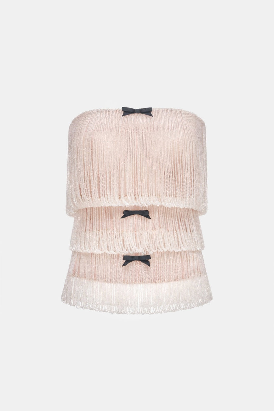 White Crystal Fringe Tube Top