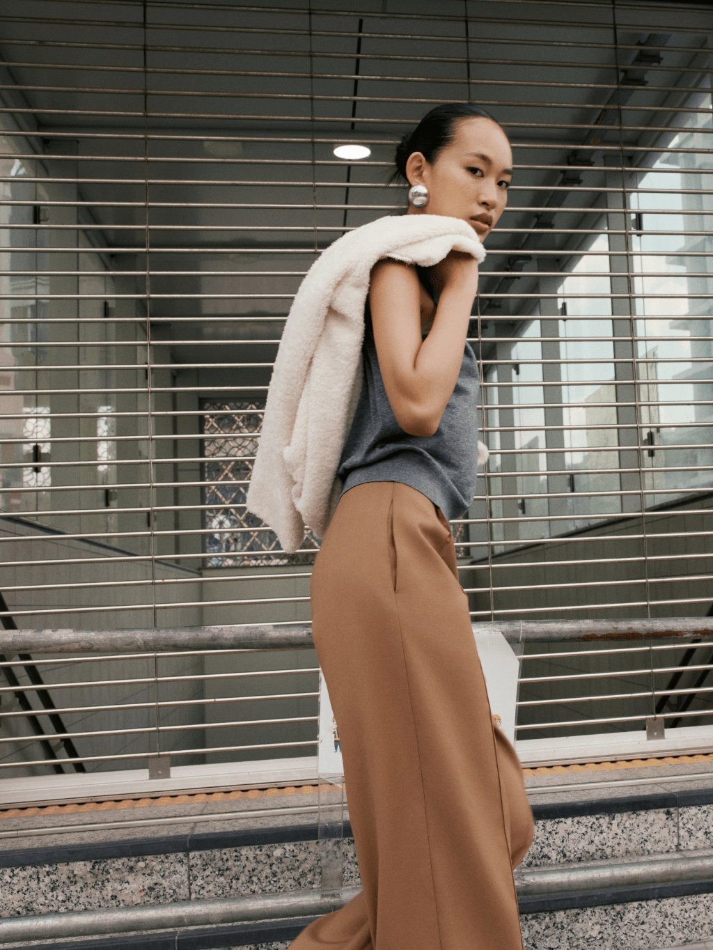 White Faux Fur Coat by COCOSIN