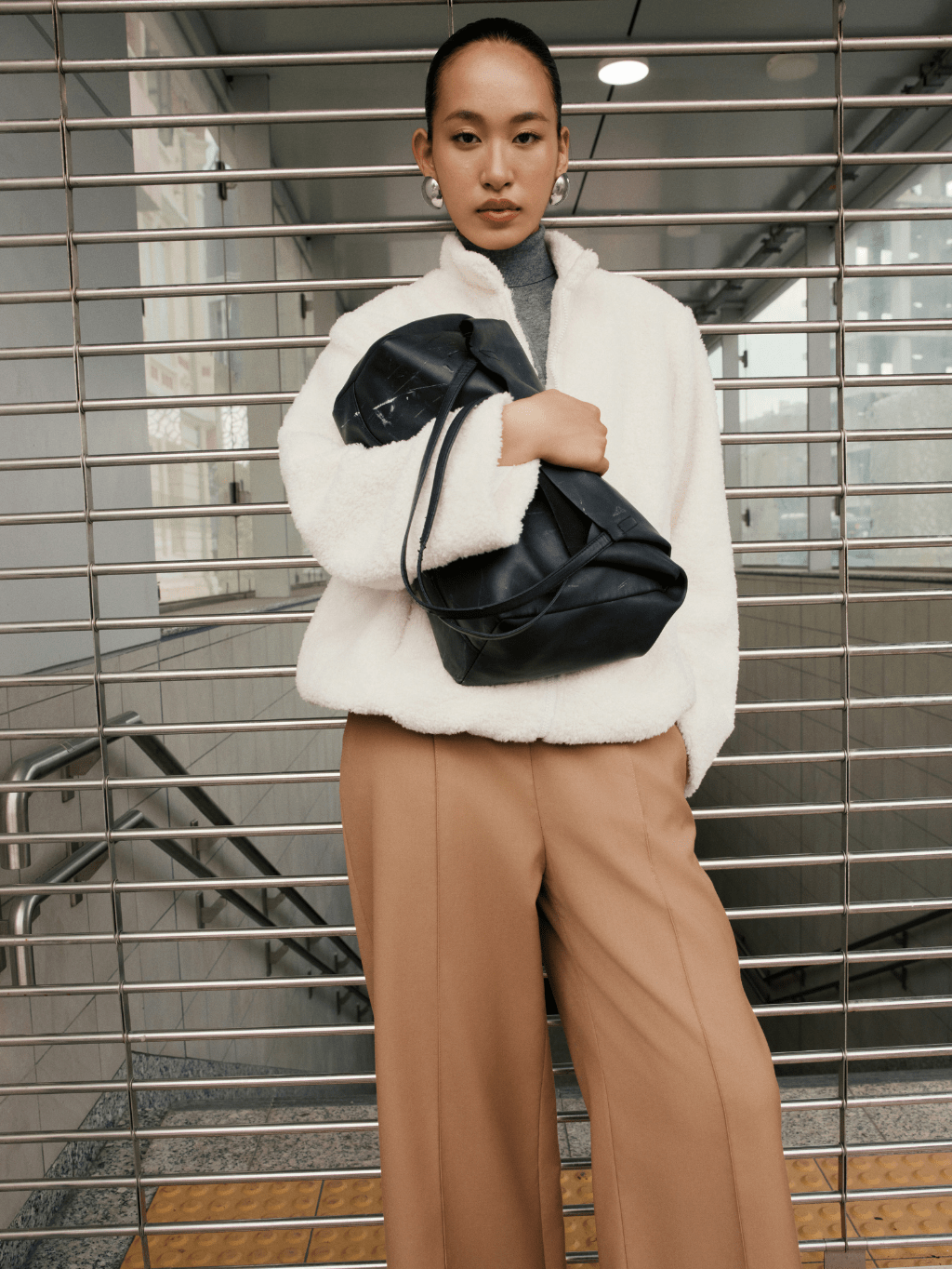 White Faux Fur Coat by COCOSIN