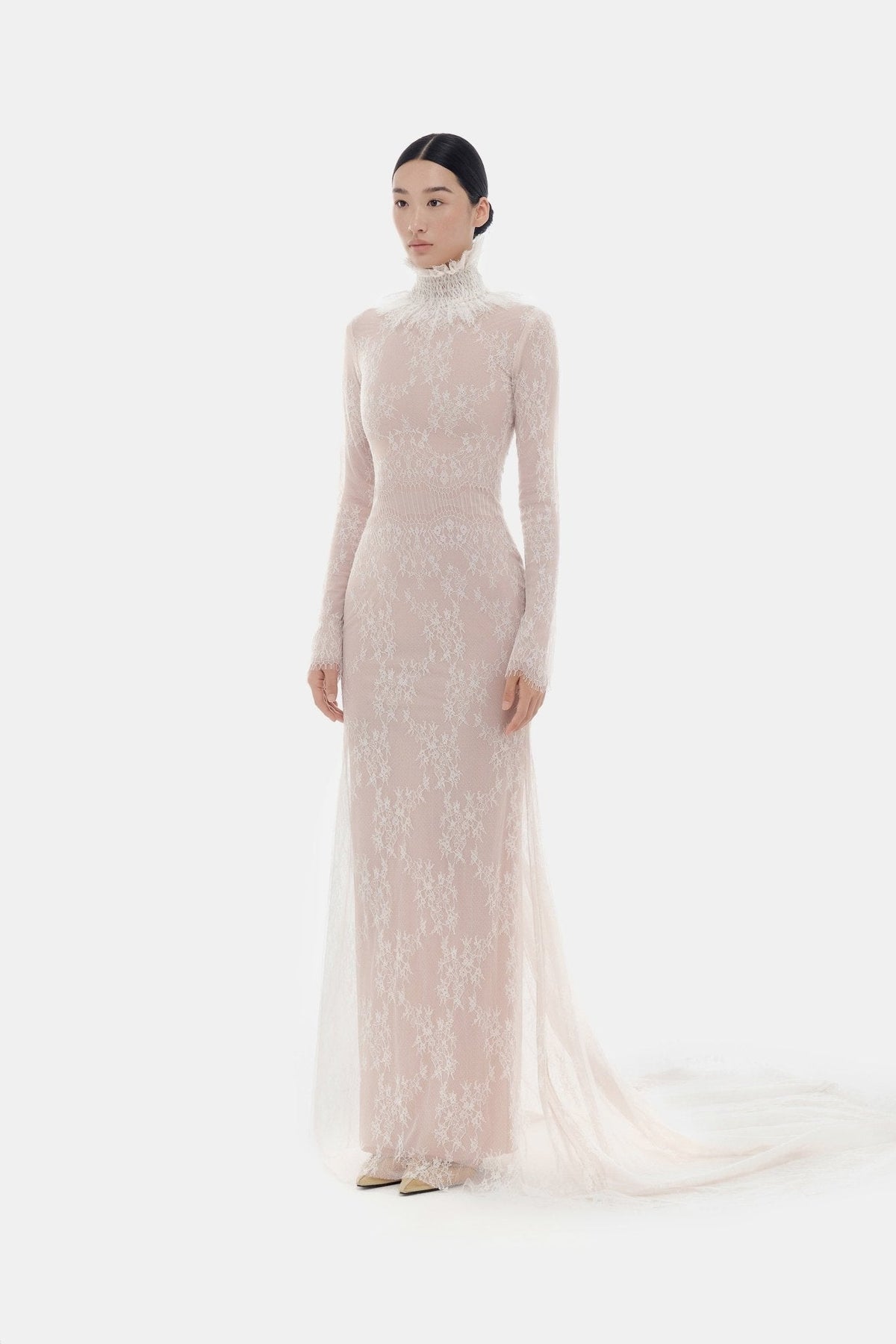 White Floral Lace Maxi Dress by Montsand