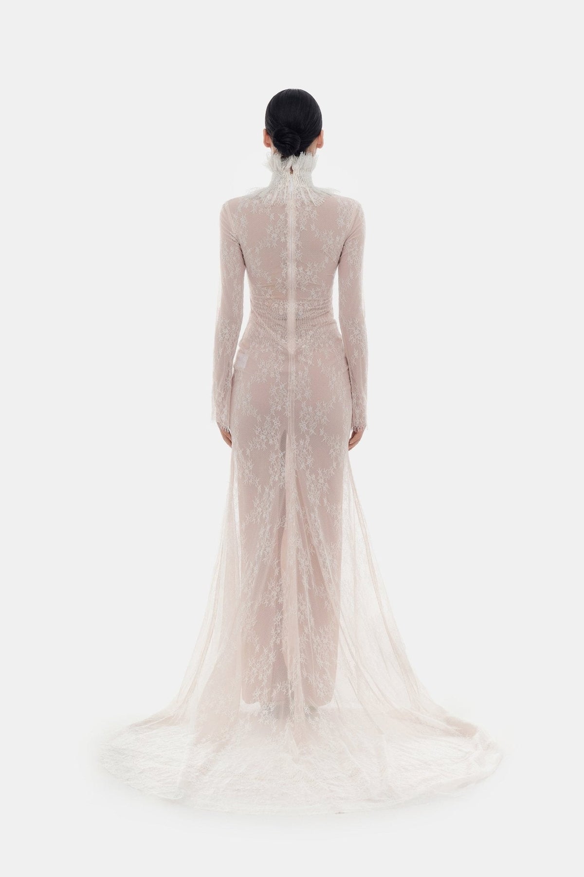 White Floral Lace Maxi Dress by Montsand