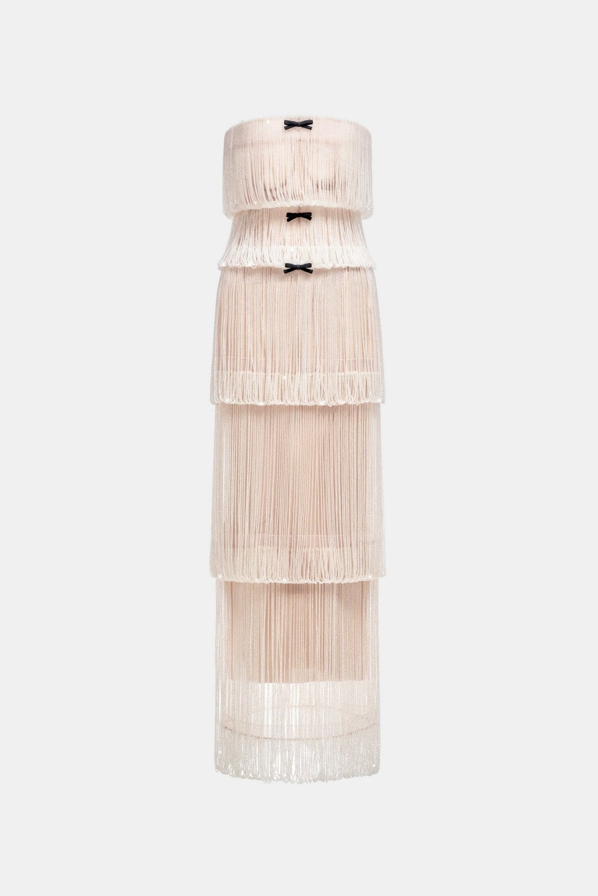 White Fringe Tube Dress by Montsand