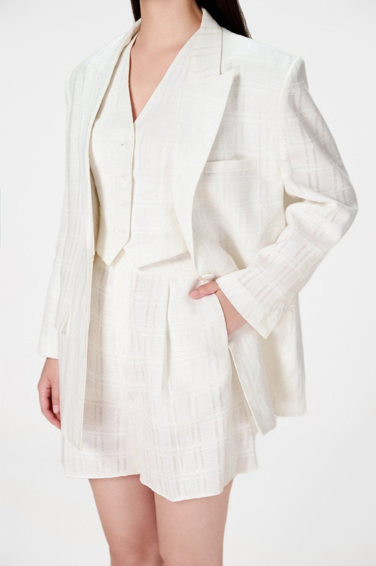 White Linen Blazer by Montsand